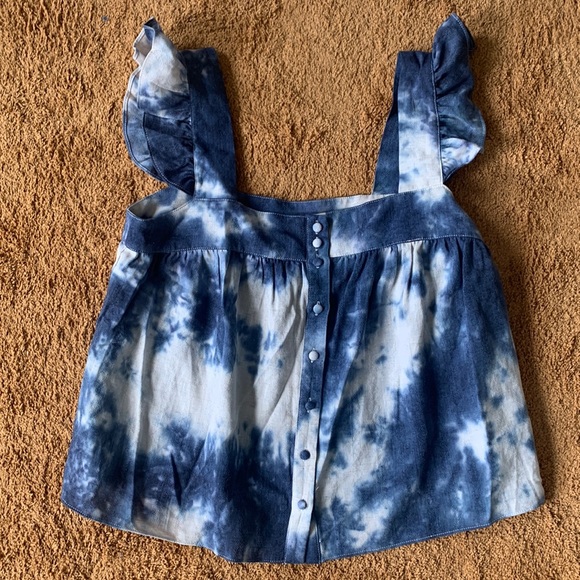 Line & Dot Perry Tie Dye Top In Blue Size XS - Picture 4 of 6